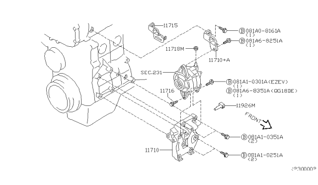 2003 Nissan Sentra Alternator Fitting Diagram 2