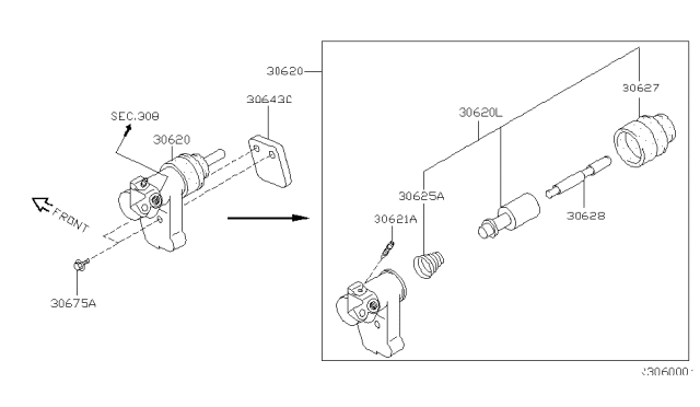 2005 Nissan Sentra Bolt Diagram for 30678-01J00