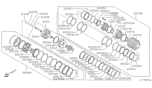 2000 Nissan Sentra Clutch & Band Servo Diagram 2