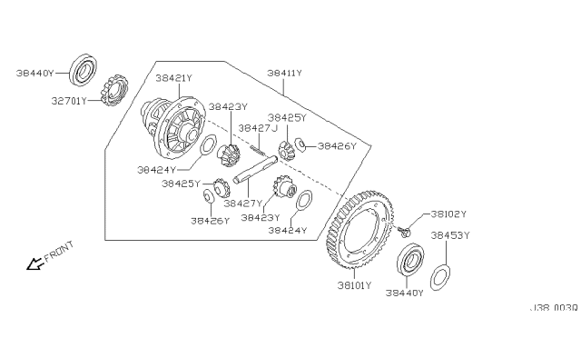 2000 Nissan Sentra Front Final Drive Diagram 3