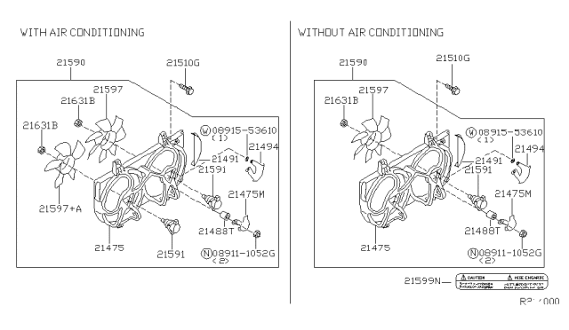 2001 Nissan Sentra Radiator,Shroud & Inverter Cooling Diagram 1