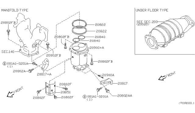 2006 Nissan Sentra Catalyst Converter,Exhaust Fuel & URE In Diagram