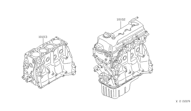 2004 Nissan Sentra Engine-Bare (W/O Pan) Diagram for 10102-5M0H1