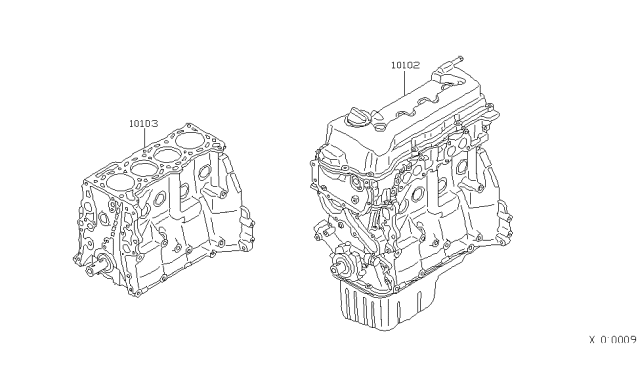 2003 Nissan Sentra Engine Assy-Short Diagram for 10103-6M450