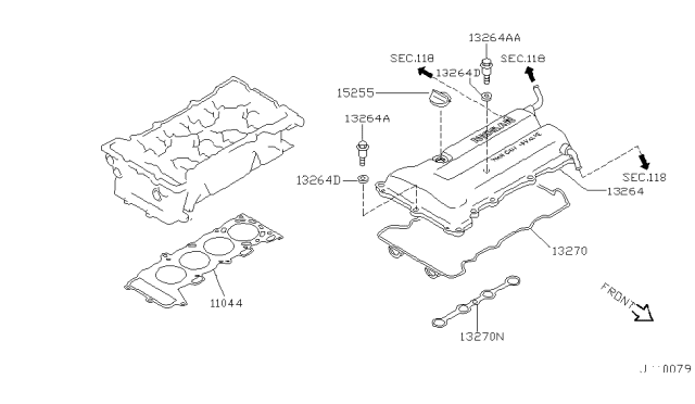 2001 Nissan Sentra Cylinder Head & Rocker Cover Diagram 3