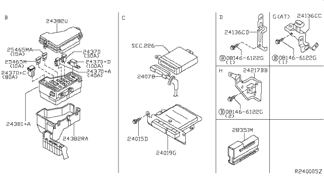 2005 Nissan Sentra Harness-EGI Diagram for 24011-ZG51C