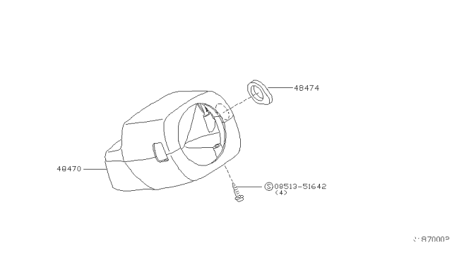 2002 Nissan Sentra Cover Set-Steering Column Diagram for 48470-5M002