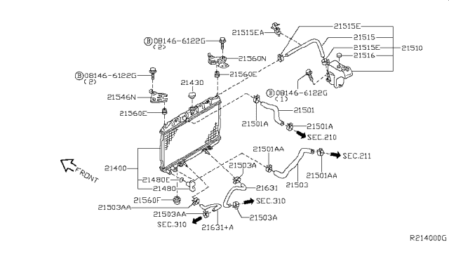 2003 Nissan Sentra Radiator,Shroud & Inverter Cooling Diagram 9