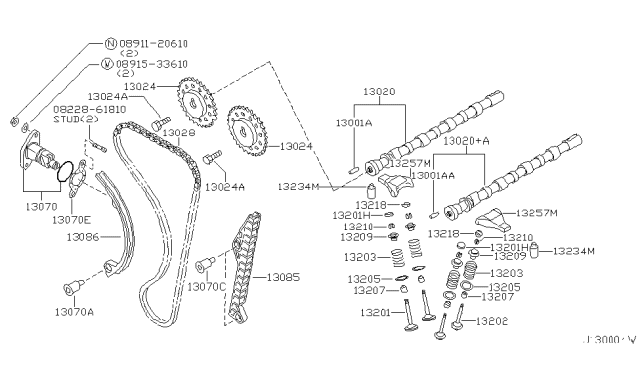 2002 Nissan Sentra Camshaft & Valve Mechanism Diagram