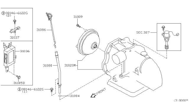 2002 Nissan Sentra Auto Transmission,Transaxle & Fitting Diagram 3