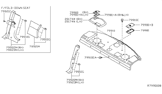 2002 Nissan Sentra Rear & Back Panel Trimming Diagram 1