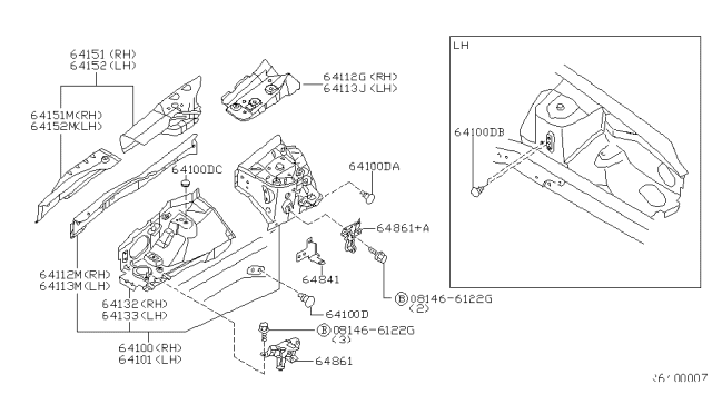 2004 Nissan Sentra Hoodledge Assy-RH Diagram for 64100-4Z730