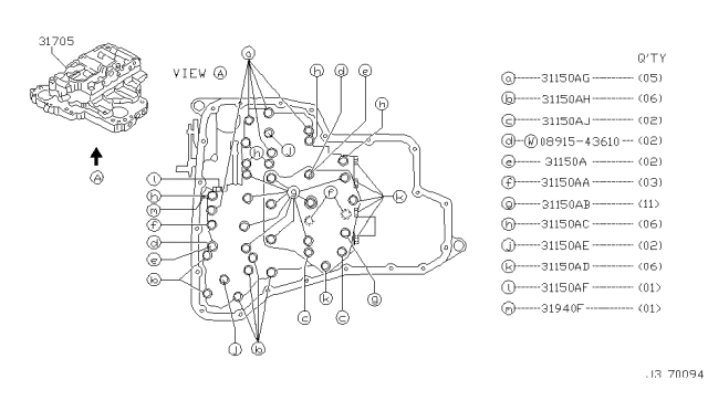 2000 Nissan Sentra Control Valve (ATM) Diagram 1