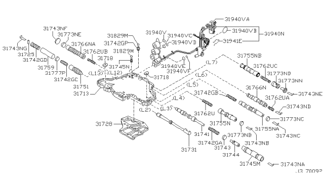 2001 Nissan Sentra Plate-Retainer Diagram for 31743-80L01