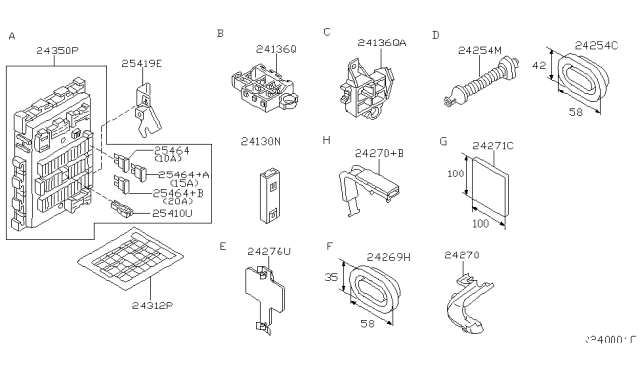 2003 Nissan Sentra Grommet-Harness Diagram for 24260-5M004