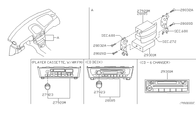 2000 Nissan Sentra Audio & Visual Diagram 2