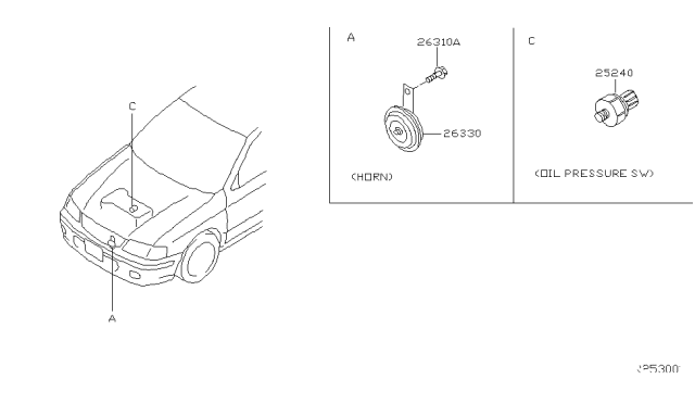 2004 Nissan Sentra Horn Assembly - Electric Low Diagram for 25620-ZG00A