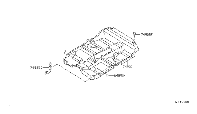 2004 Nissan Sentra Carpet Assy-Floor Diagram for 74902-4Z215