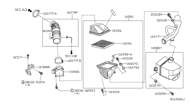 2002 Nissan Sentra Air Cleaner Diagram 1