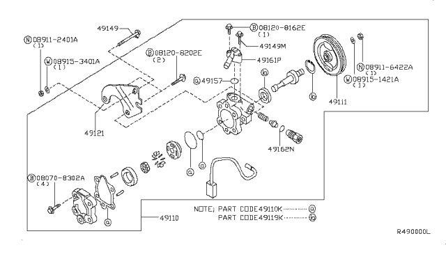 2003 Nissan Sentra Power Steering Pump Diagram 1