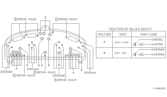 2001 Nissan Sentra Instrument Meter & Gauge Diagram 5