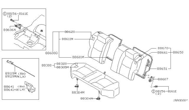 2004 Nissan Sentra Trim Assembly-Rear Seat Back Diagram for 88620-4Z500