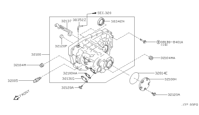 2003 Nissan Sentra Transmission Case & Clutch Release Diagram 7