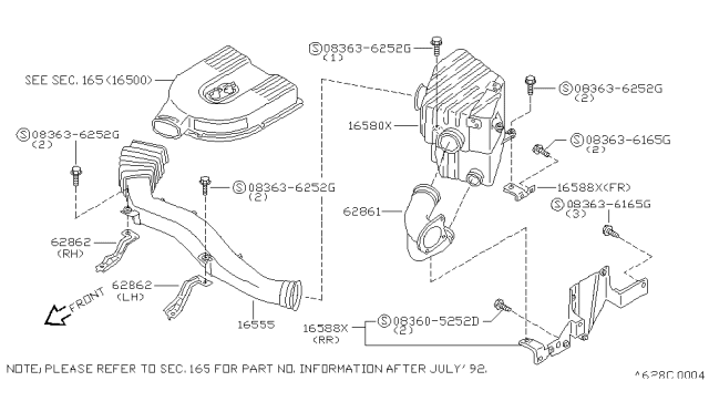 1989 Nissan Hardbody Pickup (D21) Front Panel Fitting Diagram 2