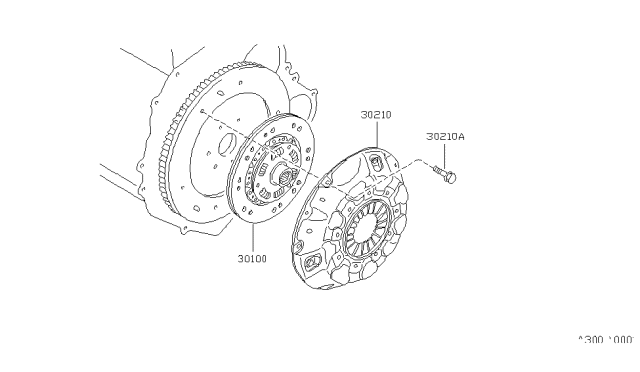 1987 Nissan Hardbody Pickup (D21) Disc ASY Clutch Diagram for 30100-31G01