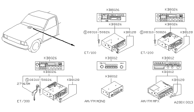 1987 Nissan Hardbody Pickup (D21) Audio & Visual Diagram 3