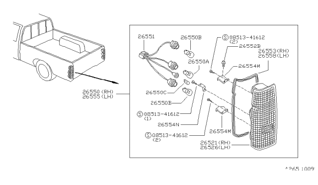 1992 Nissan Hardbody Pickup (D21) Bracket Diagram for 26951-V6000