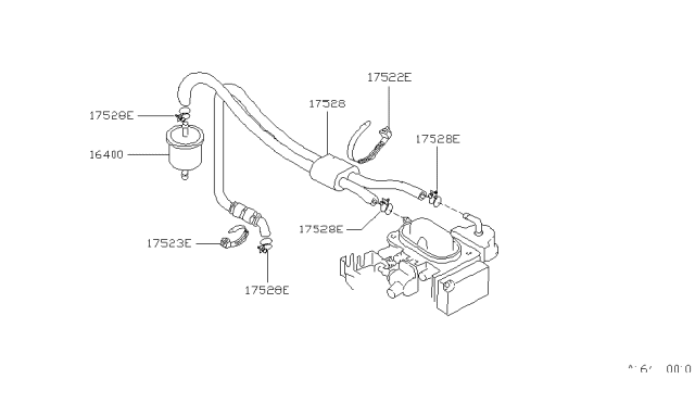 1990 Nissan Hardbody Pickup (D21) Fuel Strainer & Fuel Hose Diagram 2