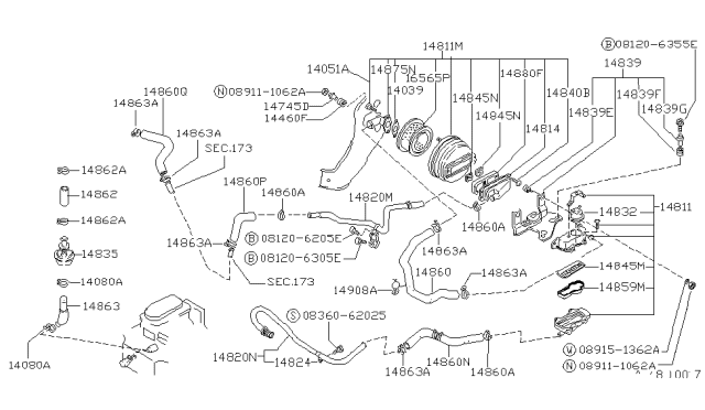 1989 Nissan Hardbody Pickup (D21) Secondary Air System Diagram 4