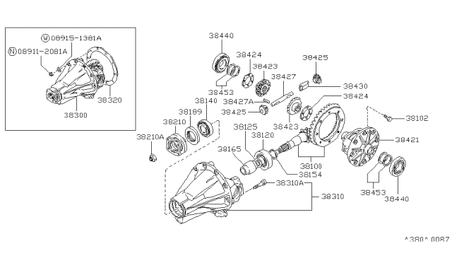 1986 Nissan Hardbody Pickup (D21) Rear Final Drive Diagram 2