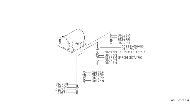 1988 Nissan Hardbody Pickup (D21) Clutch & Band Servo Diagram 2