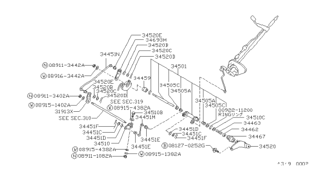1993 Nissan Hardbody Pickup (D21) Auto Transmission Control Device Diagram 8