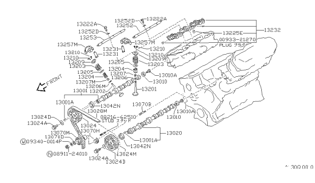 1990 Nissan Hardbody Pickup (D21) Camshaft & Valve Mechanism Diagram 3