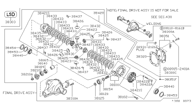 1987 Nissan Hardbody Pickup (D21) Rear Final Drive Diagram 1