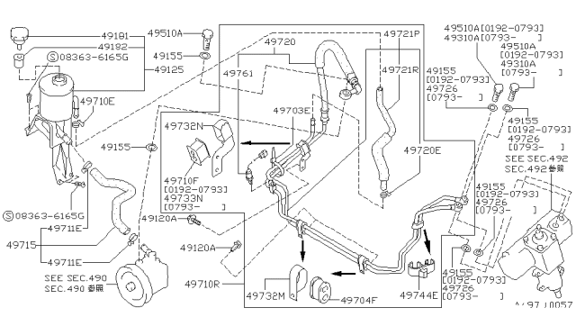 1994 Nissan Hardbody Pickup (D21) Hose-Valve To Reservoir Tank Diagram for 49725-86G06