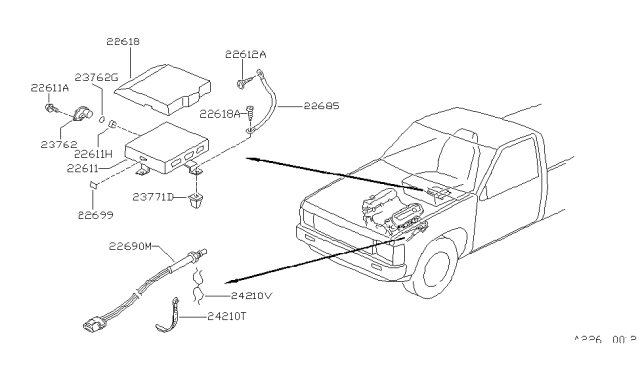 1989 Nissan Hardbody Pickup (D21) Engine Control Module Assembly Diagram for 23710-32G72