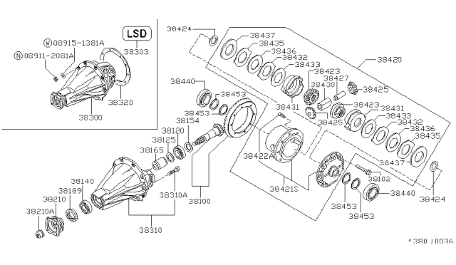 1993 Nissan Hardbody Pickup (D21) Rear Final Drive Diagram 3