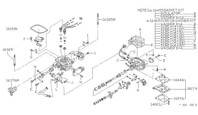 1989 Nissan Hardbody Pickup (D21) Carburetor Diagram 1