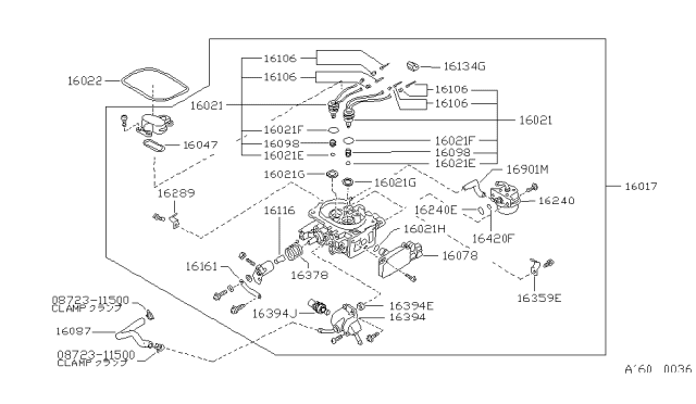 1988 Nissan Hardbody Pickup (D21) Carburetor Diagram 3