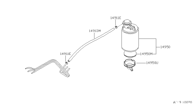 1990 Nissan Hardbody Pickup (D21) CANISTER-EVAP Diagram for 14950-S3800