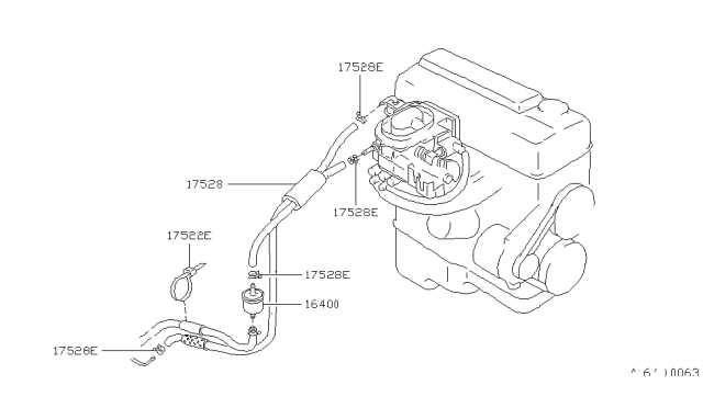 1986 Nissan Hardbody Pickup (D21) Fuel Strainer & Fuel Hose Diagram 2