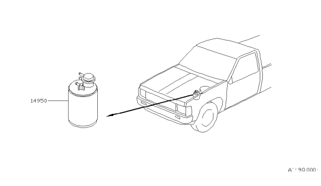 1993 Nissan Hardbody Pickup (D21) CANISTER Assembly E Diagram for 14950-01G20