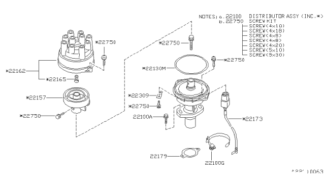 1988 Nissan Hardbody Pickup (D21) Distributor & Ignition Timing Sensor Diagram 2