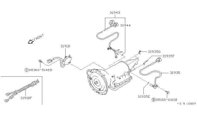 1993 Nissan Hardbody Pickup (D21) Control Switch & System Diagram 1