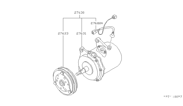 1993 Nissan Hardbody Pickup (D21) Compressor Diagram