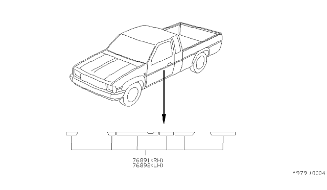 1989 Nissan Hardbody Pickup (D21) Accent Stripe Diagram 1
